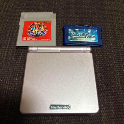 Game Boy Advance SP Pearl Pink Console with 2 Games and Original Charger
