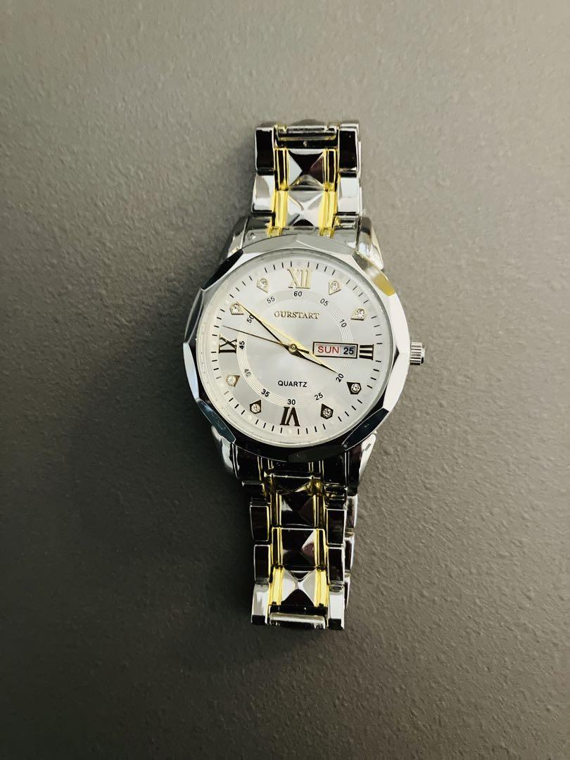 New Unworn OURSTART Quartz Silver/Gold Watch