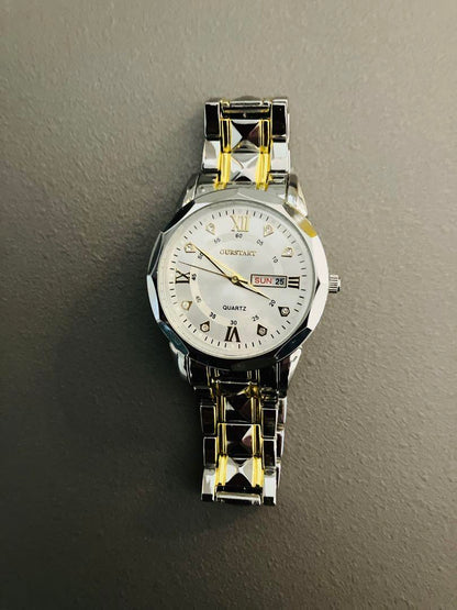 New Unworn OURSTART Quartz Silver/Gold Watch