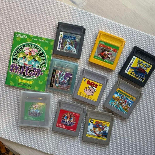Game Boy Software Set 9 Pieces Pokémon Donkey Kong Mario Paprika Manual