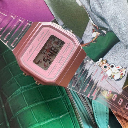 New CASIO Custom Watch F91WS-4DF Handmade Sakura Filter