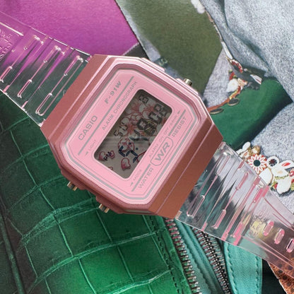 New CASIO Custom Watch F91WS-4DF Handmade Sakura Filter