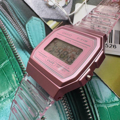 New CASIO Custom Watch F91WS-4DF Handmade Sakura Filter