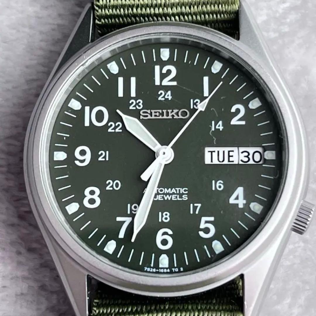 Popular SEIKO 7S26-00D0 Automatic Watch Green Dial