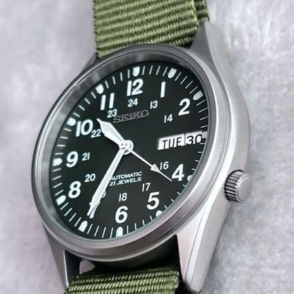 Popular SEIKO 7S26-00D0 Automatic Watch Green Dial