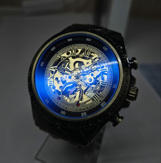 Mechanical Skeleton Watch Antique Style Automatic Winding Transparent Type