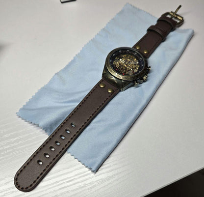 Mechanical Skeleton Watch Antique Style Automatic Winding Transparent Type