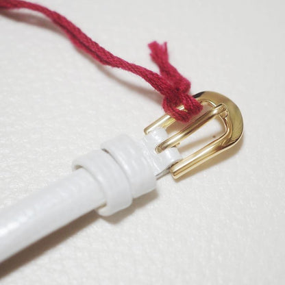 ABISTE New White Leather Strap Watch Pavé