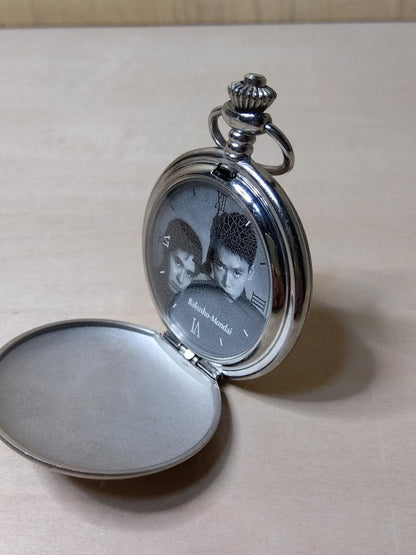 Bakusho-Mondai Laughing Problem Pocket Watch Silver