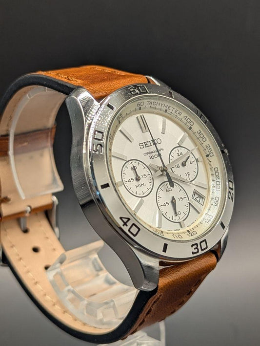 New SEIKO SEIKO 6T63-00E0 Quartz Chronograph Belt