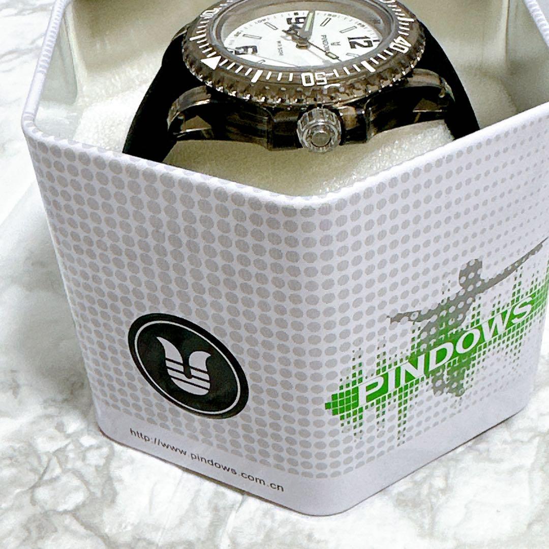 PINDOWS Sports Watch 50m Water Resistant Soft Silicon Band Sports Watch