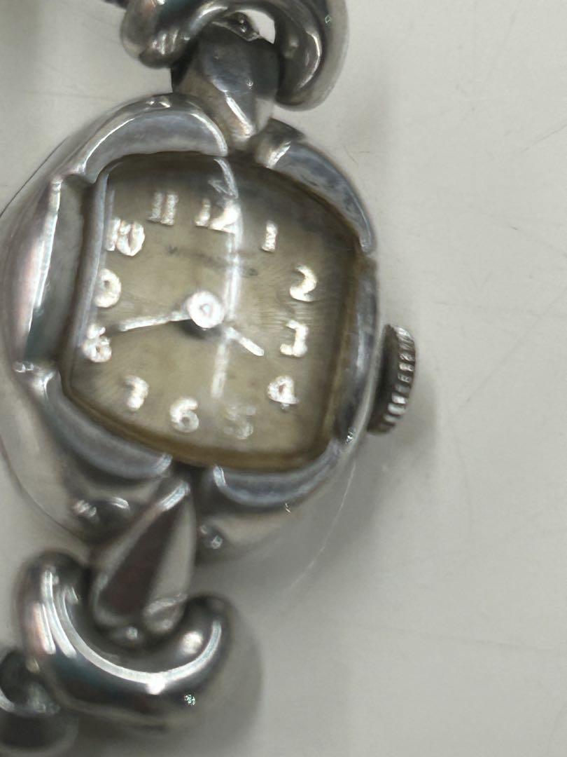 Silver Winding Watch Curved Design