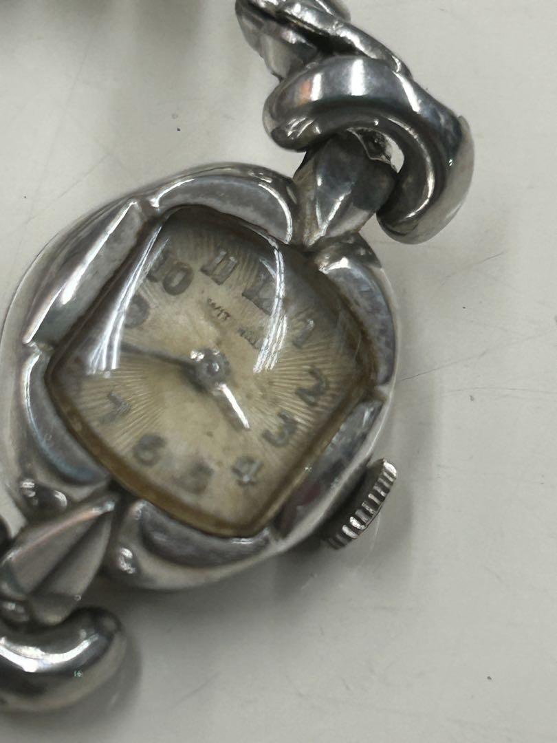 Silver Winding Watch Curved Design