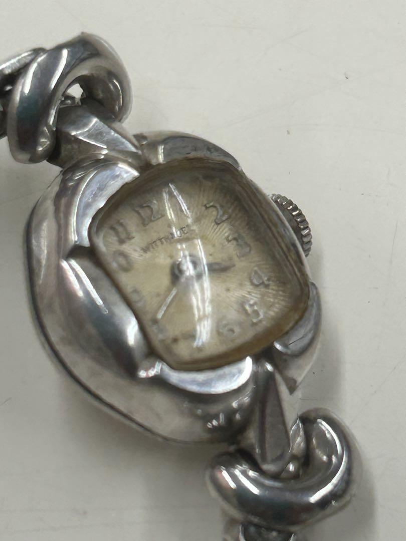 Silver Winding Watch Curved Design