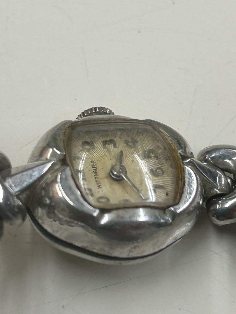 Silver Winding Watch Curved Design