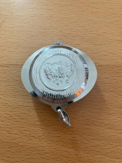 Silver Winding Watch Blue Dial