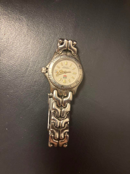 Silver Wound Watch Chain Bangle