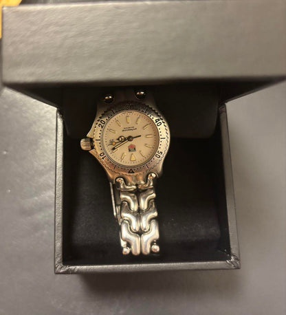 Silver Wound Watch Chain Bangle