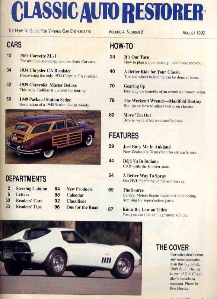 92.8 CLASSIC AUTO RESTORER (U.S. Magazine)
