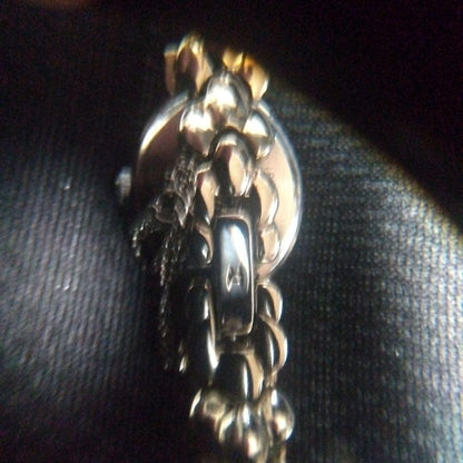 Rodania Winding Watch White Dial Metal and Leather Band