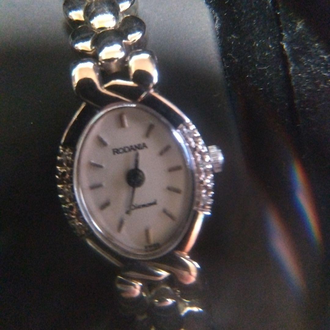 Rodania Winding Watch White Dial Metal and Leather Band