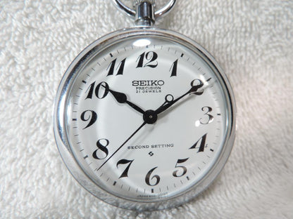 Operational, Pre-owned, Excellent Condition, SEIKO Automatic Winding Pocket Watch SEIKO 6110-0010