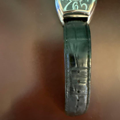 Automatic Winding Watch Skeleton Design Black Leather