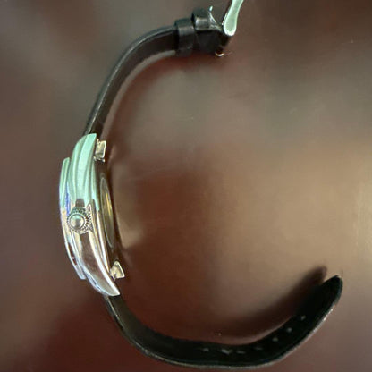 Automatic Winding Watch Skeleton Design Black Leather