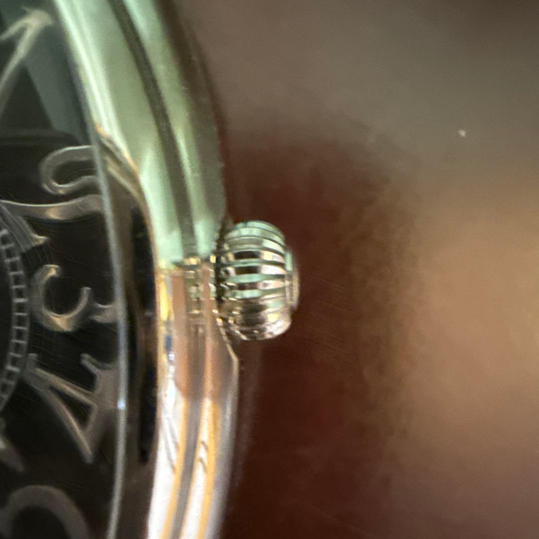 Automatic Winding Watch Skeleton Design Black Leather