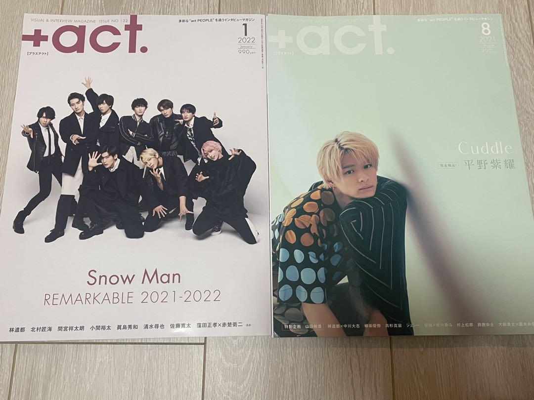 +act.(Plus Act) August 2021 Issue, January 2022, Hongo Koyo, Snow Man