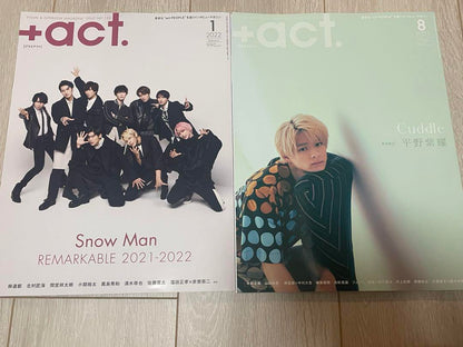 +act.(Plus Act) August 2021 Issue, January 2022, Hongo Koyo, Snow Man