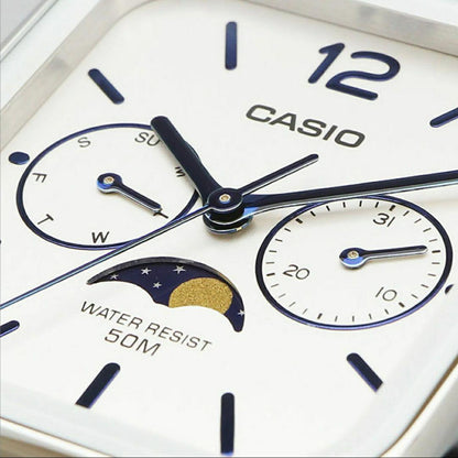 New MTP-M305D Stainless Steel Moon Phase CASIO Watch