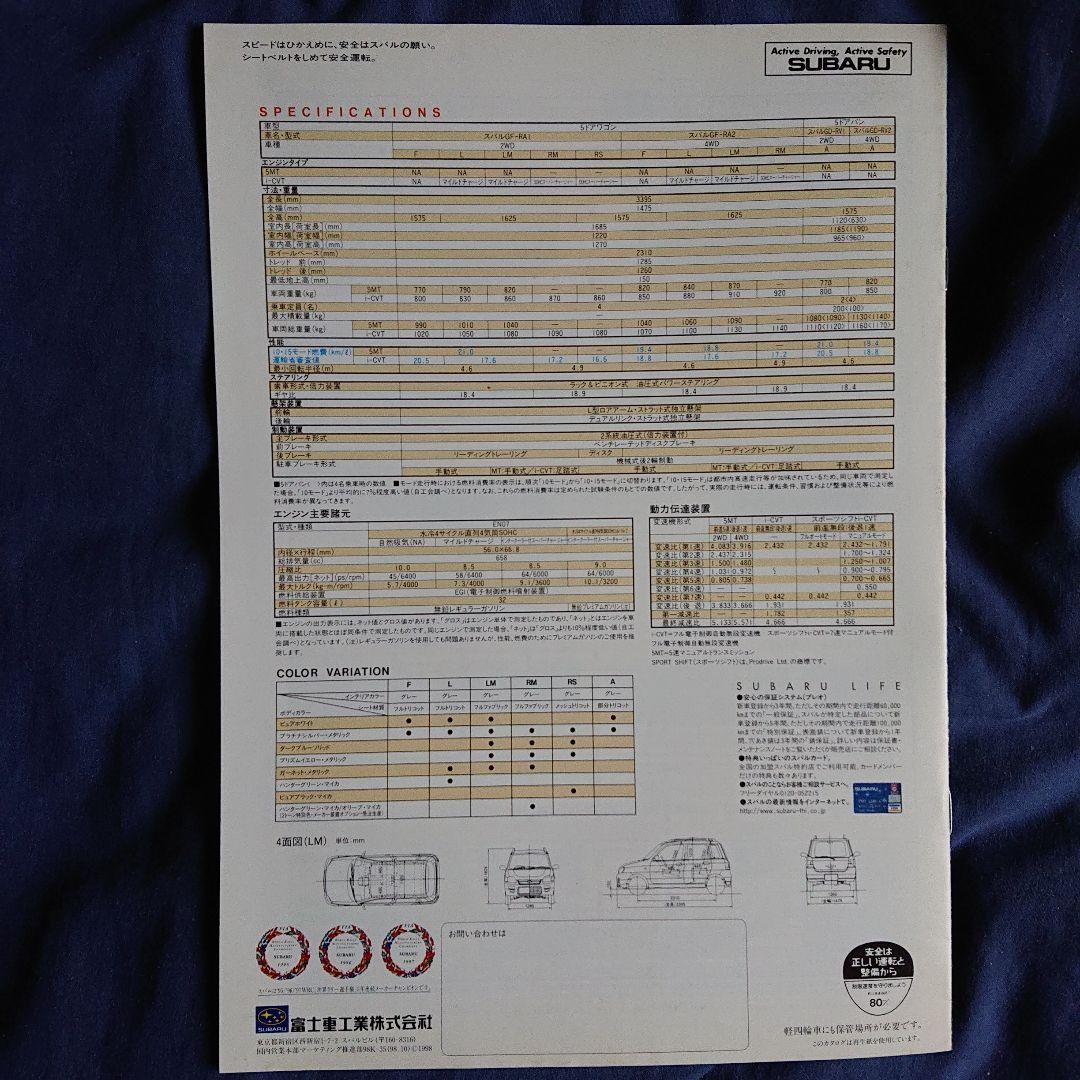 Subaru ALCYONE 1987 Catalog with Bonus