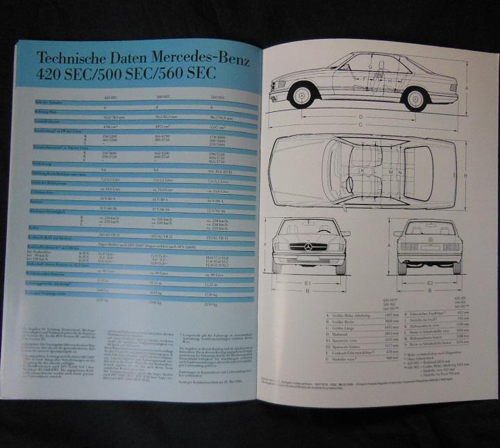 Mercedes-Benz S-Class 420-560 SEC (W126) German Catalogue [Rare Item] #356