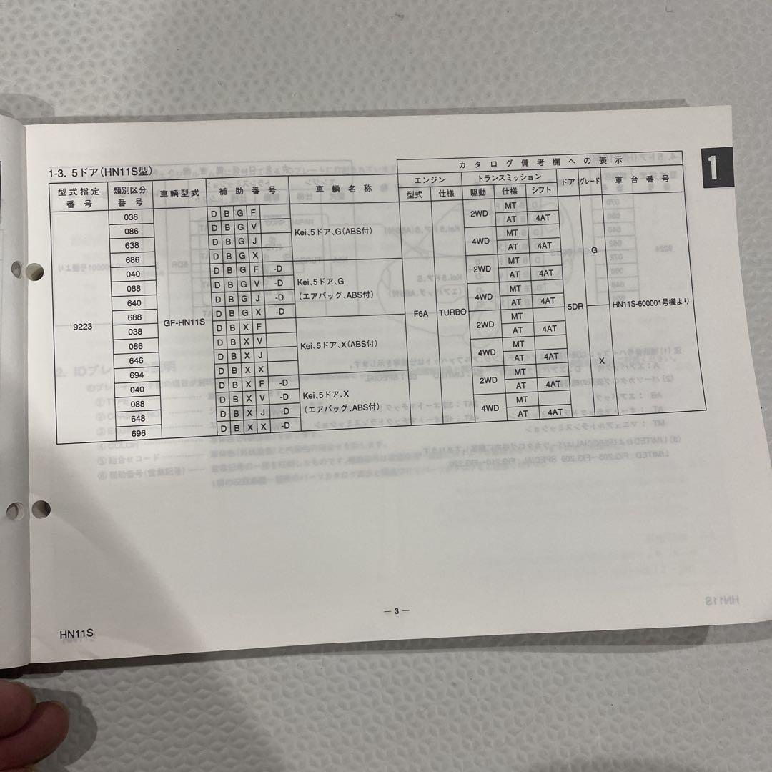 Suzuki Kei Parts Catalog HN11S HN21S 1999