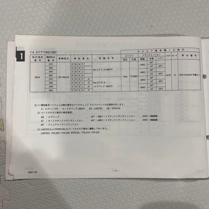 Suzuki Kei Parts Catalog HN11S HN21S 1999