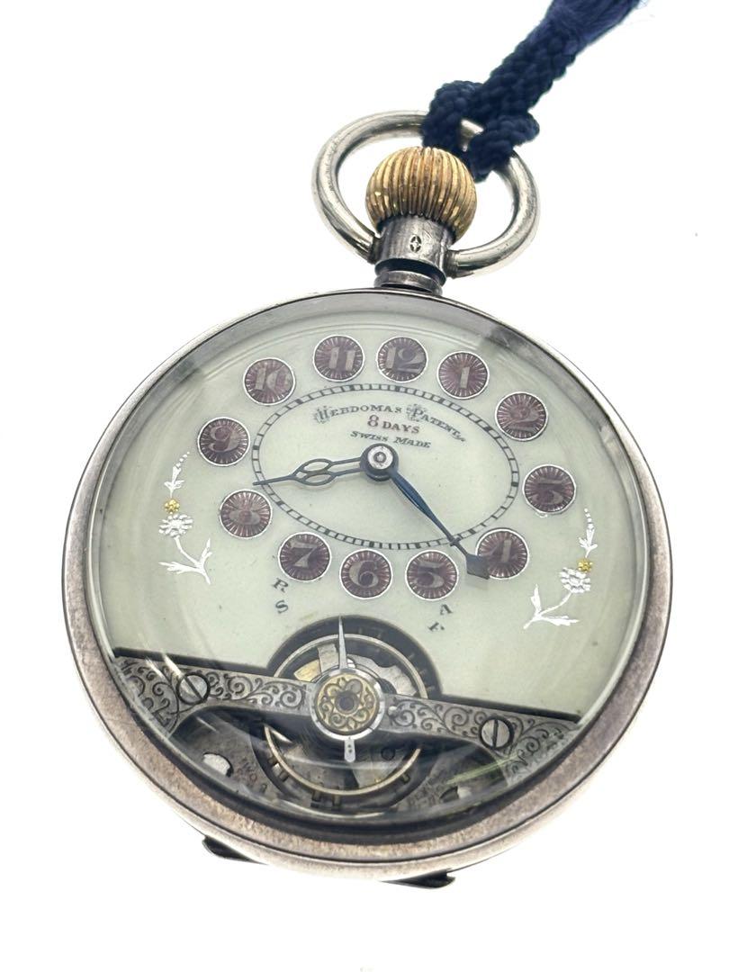 16607 Hevdomas Pocket Watch 8-day Winding 8days Hand-wound sv925 Unmovable