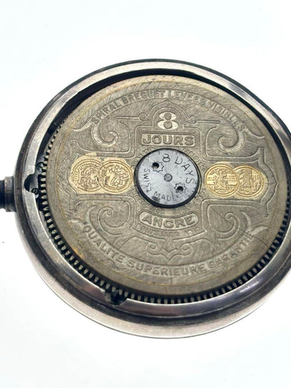 16607 Hevdomas Pocket Watch 8-day Winding 8days Hand-wound sv925 Unmovable