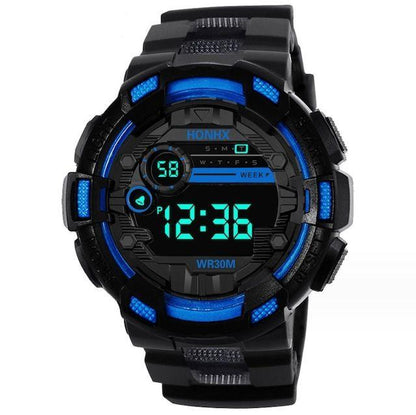 LED Multi-Functional Digital Watch Unisex & Kids Black/Blue