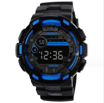 LED Multi-Functional Digital Watch Unisex & Kids Black/Blue