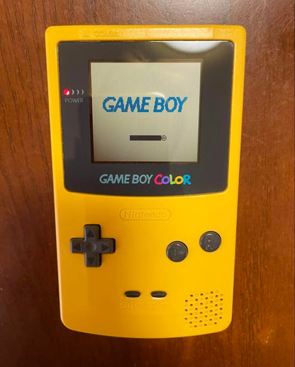 Game Boy Color Yellow Console + 10 Game Cartridges Set Rare Mint Condition