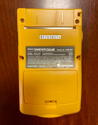 Game Boy Color Yellow Console + 10 Game Cartridges Set Rare Mint Condition