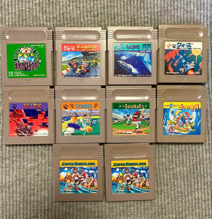 Game Boy Color Yellow Console + 10 Game Cartridges Set Rare Mint Condition