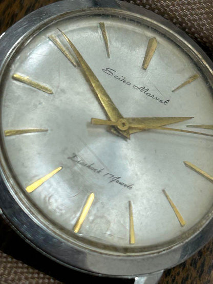 Operational Seiko Marvel Winding Hand Watch Men's Seiko Marvel 17 Stone