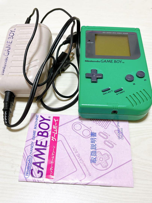 Original Nintendo Game Boy Green Console [Charger, Manual Included]