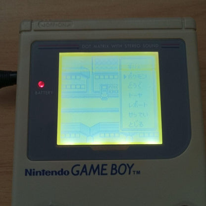 【Line Missing on the Side】Backlit Original Game Boy, Adapter, and Pokémon