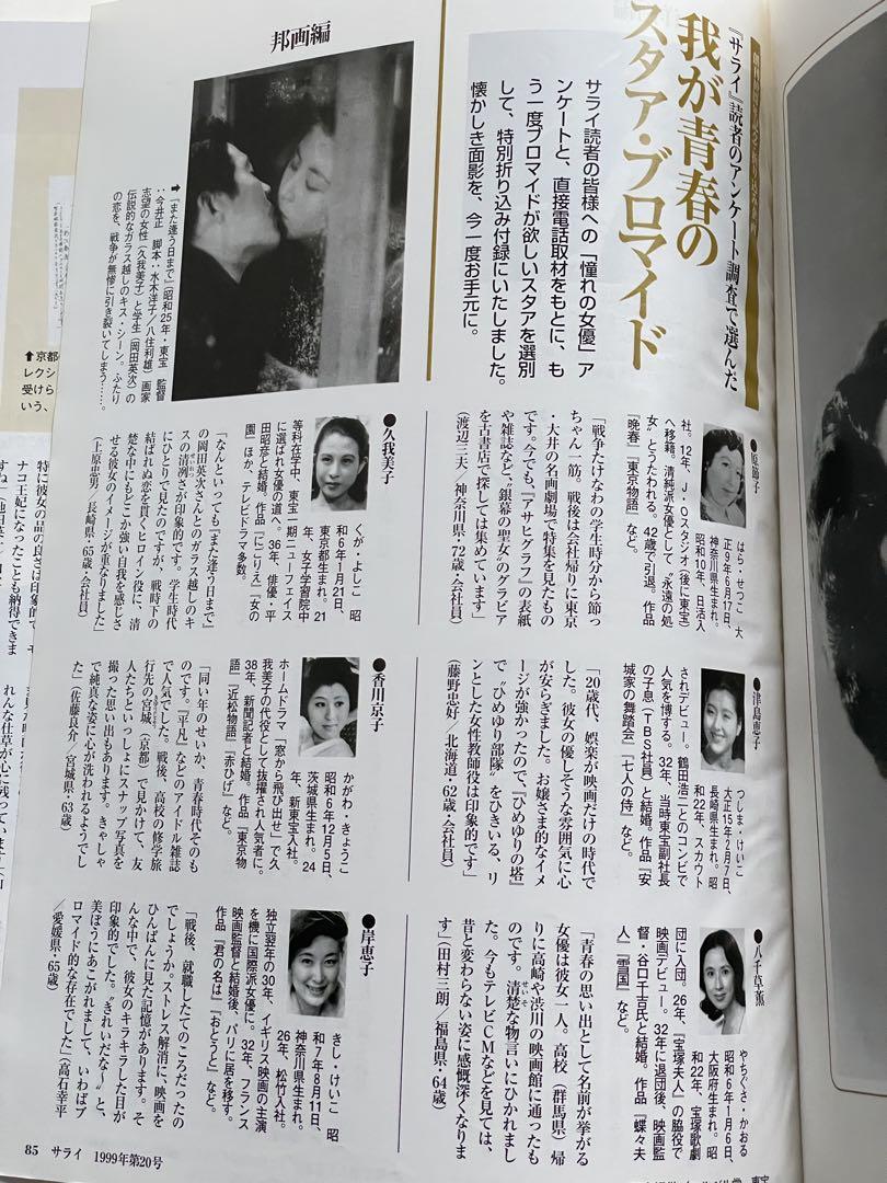 My Youth Actress Photo Collection/Walking the Old Road/Festival Sweets October 21, 1999