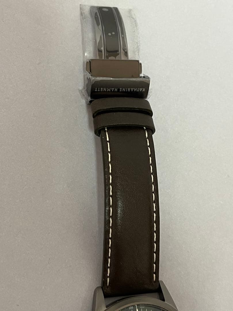 [New Unused Battery Replaced] KATHARINE HAMNETT Chronograph Green Camouflage