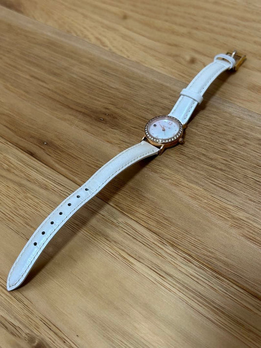 4 White Leather Watch