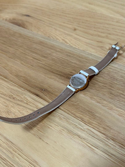 4 White Leather Watch